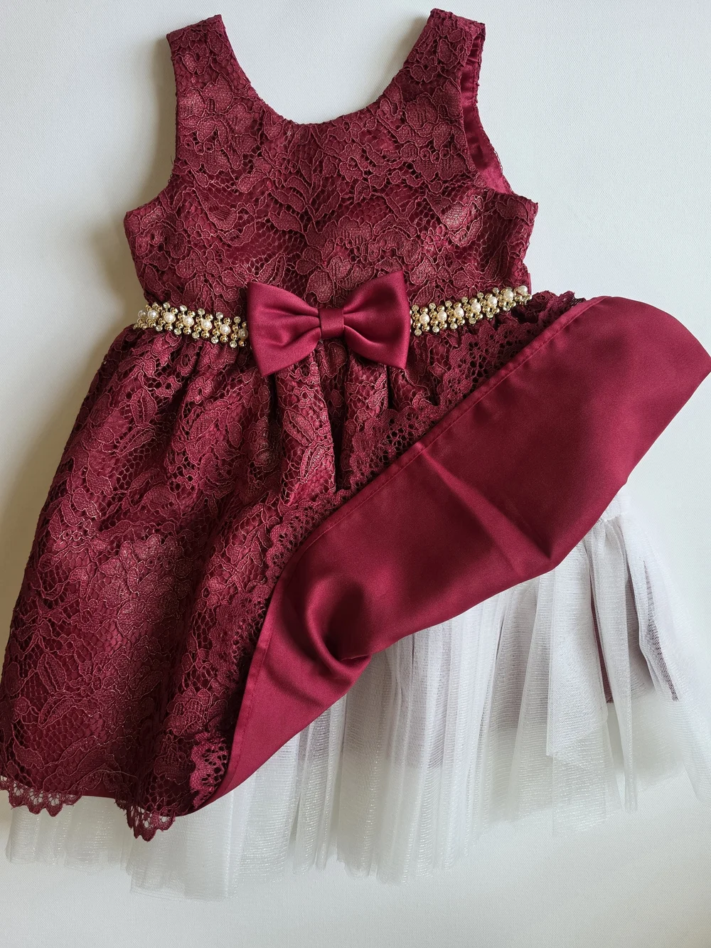 2T Burgundy Lace Party Dress - Picture 8 of 8